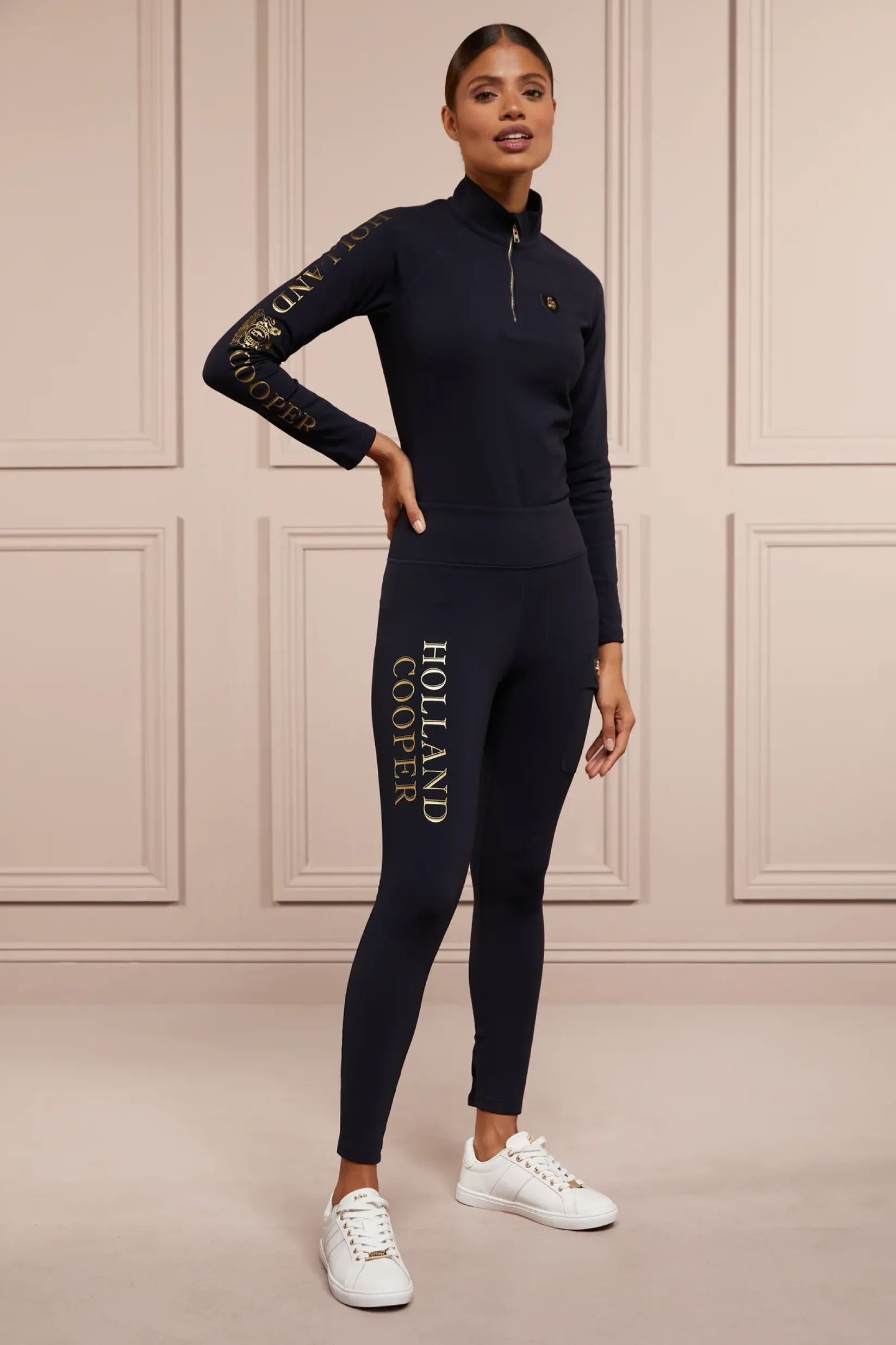 Holland Cooper Leggings|Equestrian Gifting-Halcot Thermal Legging Ink Navy