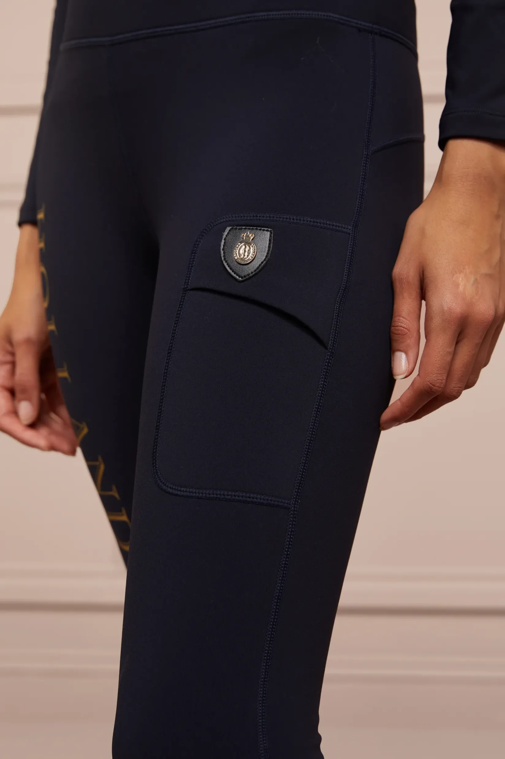 Holland Cooper Leggings|Equestrian Gifting-Halcot Thermal Legging Ink Navy