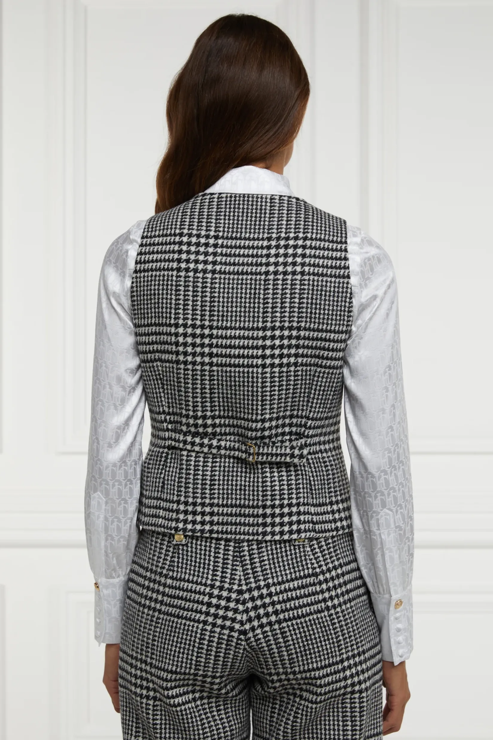 Holland Cooper Waistcoats|In Stock Tailoring-Hampton Waistcoat Large Scale Prince of Wales Mono