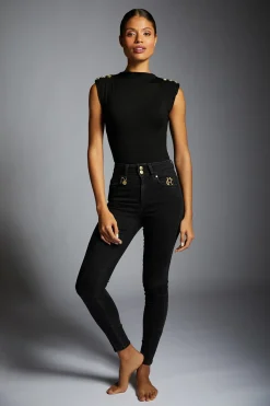 Holland Cooper Bodysuits|Wardrobe Staples-Harper Bodysuit Black