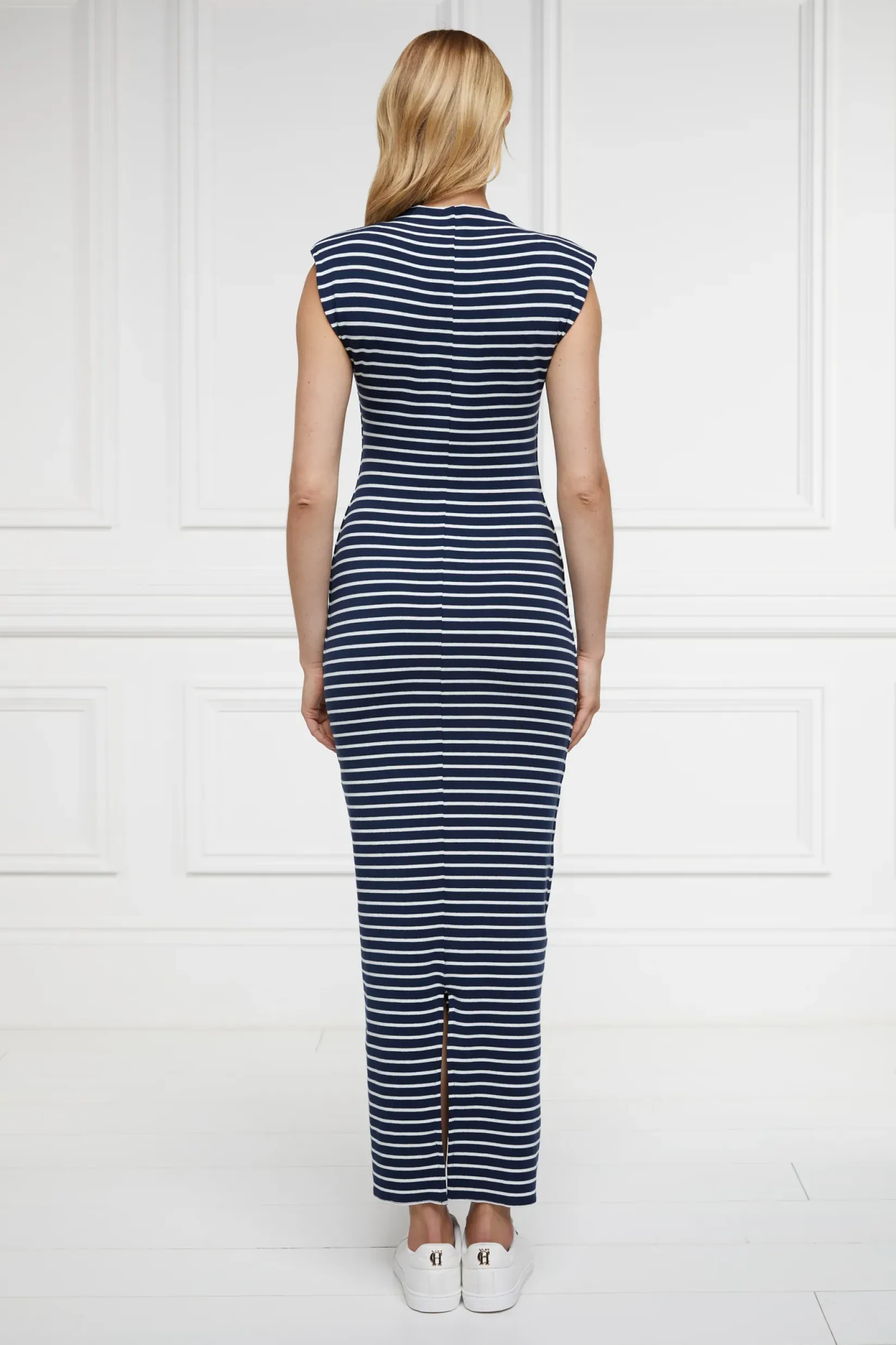 Holland Cooper Shop By Product|Dresses-Harper Maxi Dress Ink Navy Natural Stripe