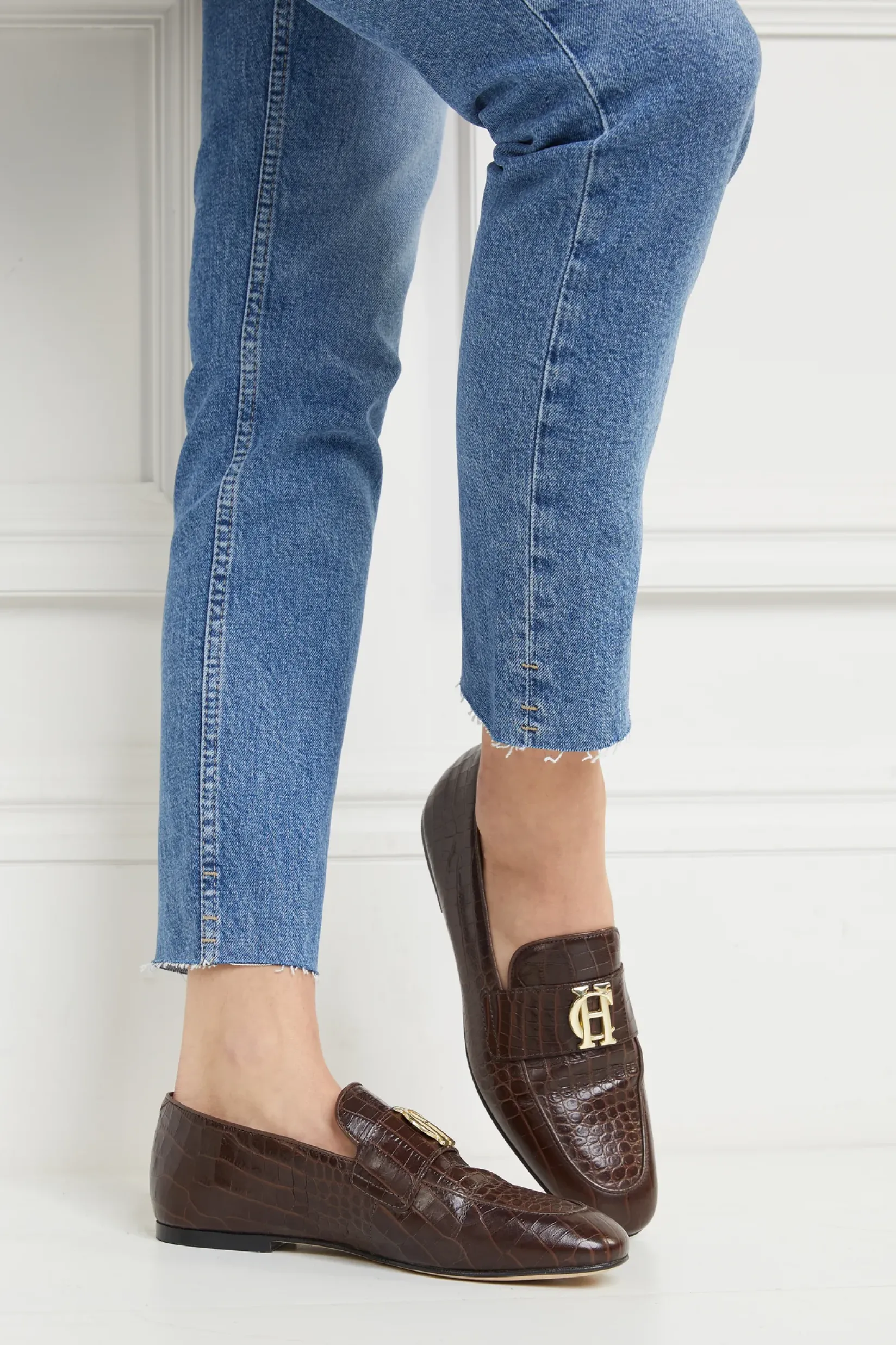 Holland Cooper Loafers|Footwear-Harvard Loafer Chocolate Croc