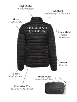 Holland Cooper Jackets|At The Stables-Hawling Packable Jacket Black