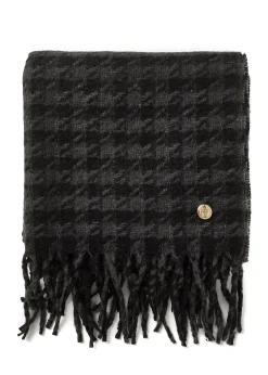 Holland Cooper Scarves|Scarves-HC Chelsea Scarf Grey Houndstooth