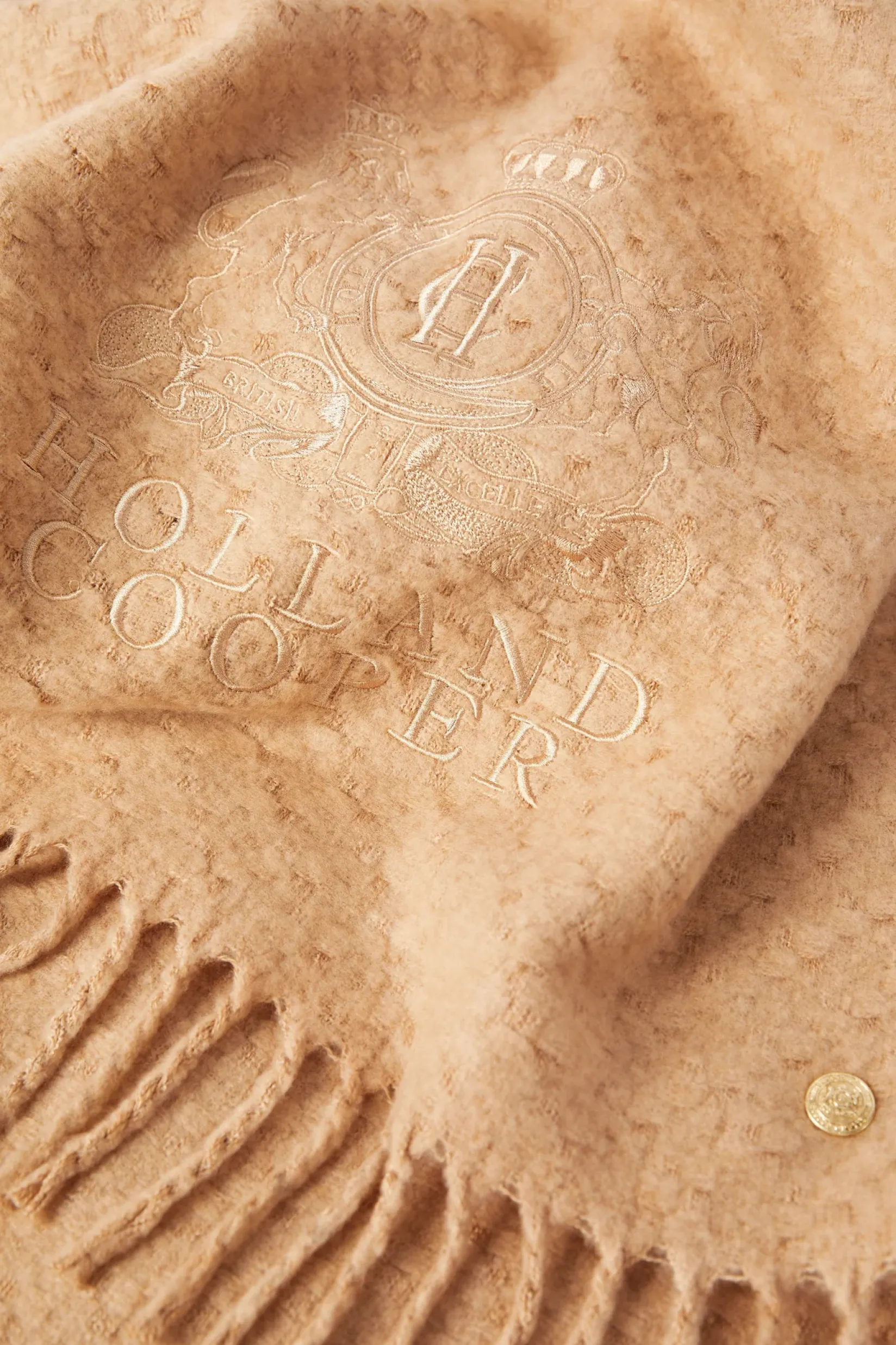 Holland Cooper Scarves|Scarves-HC Chelsea Scarf Camel