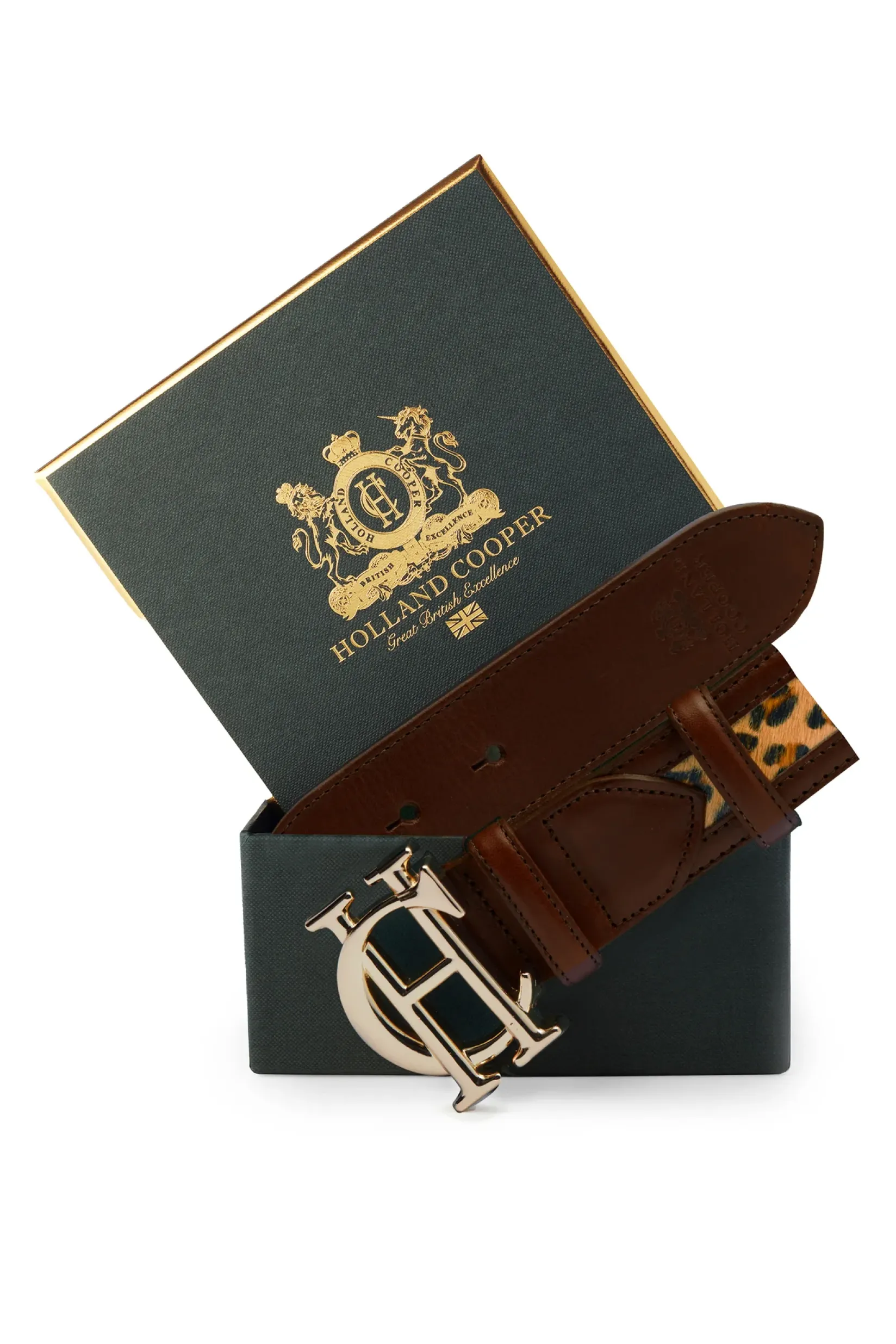 Holland Cooper Belts|Belts-HC Classic Belt Tan Leopard