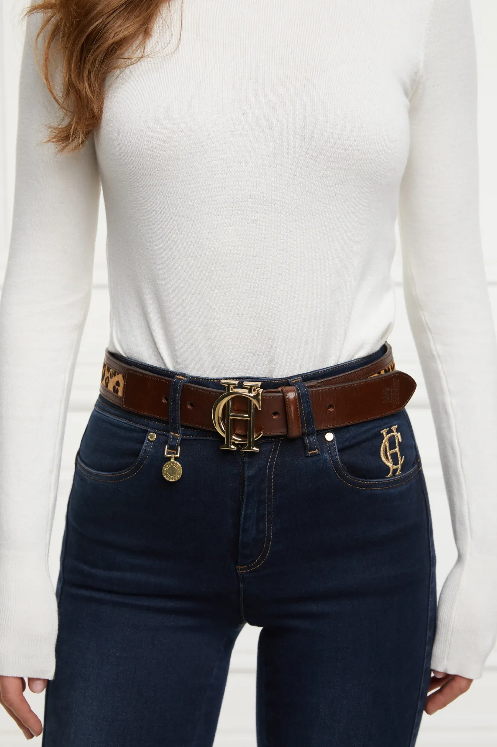 Holland Cooper Belts|Belts-HC Classic Belt Tan Leopard