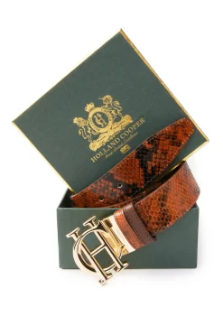 Holland Cooper Belts|Belts-HC Classic Belt Reversible Chestnut Python