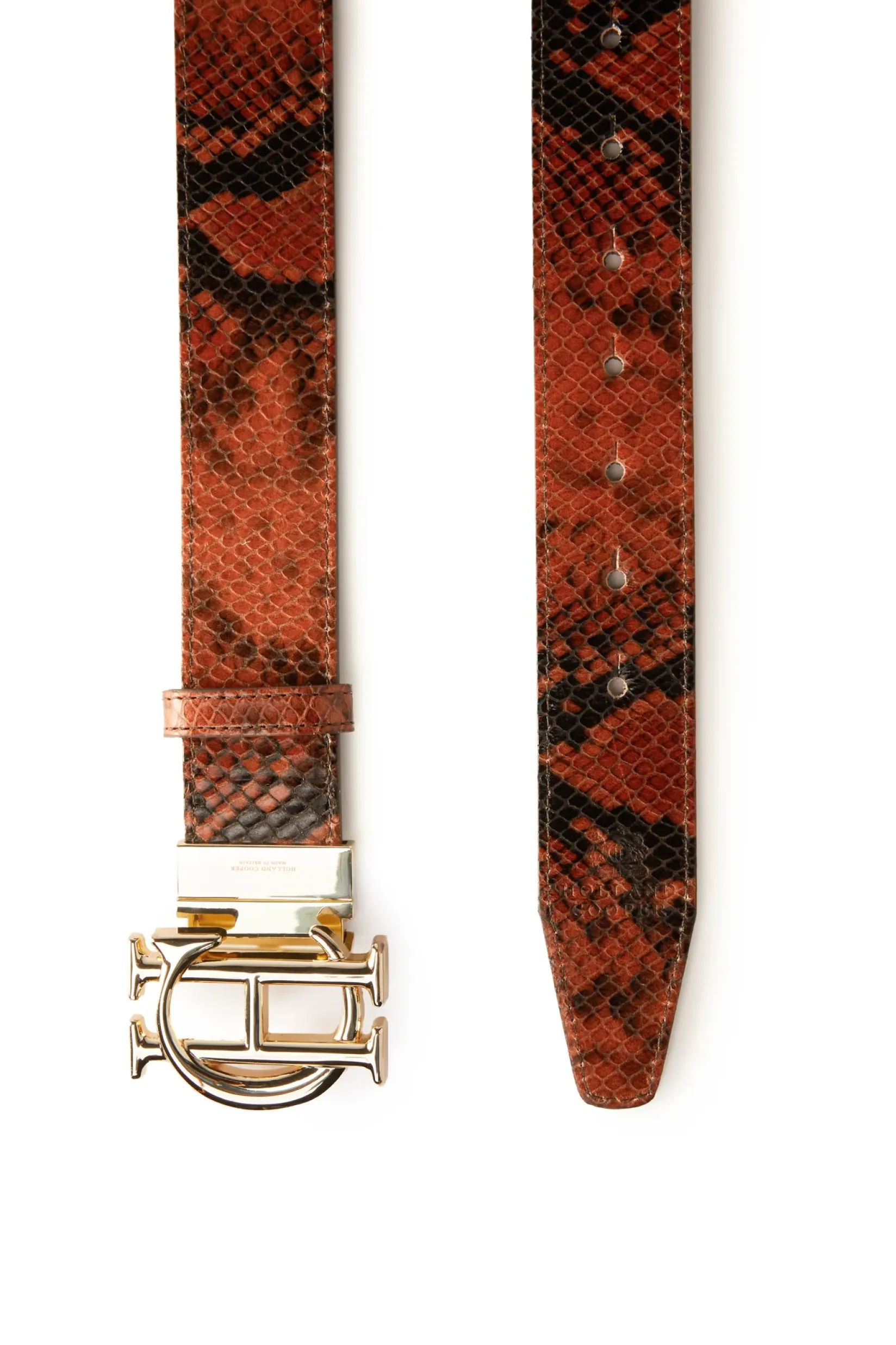 Holland Cooper Belts|Belts-HC Classic Belt Reversible Chestnut Python