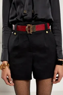 Holland Cooper Belts|Belts-HC Classic Belt Reversible Heritage Red Black Croc