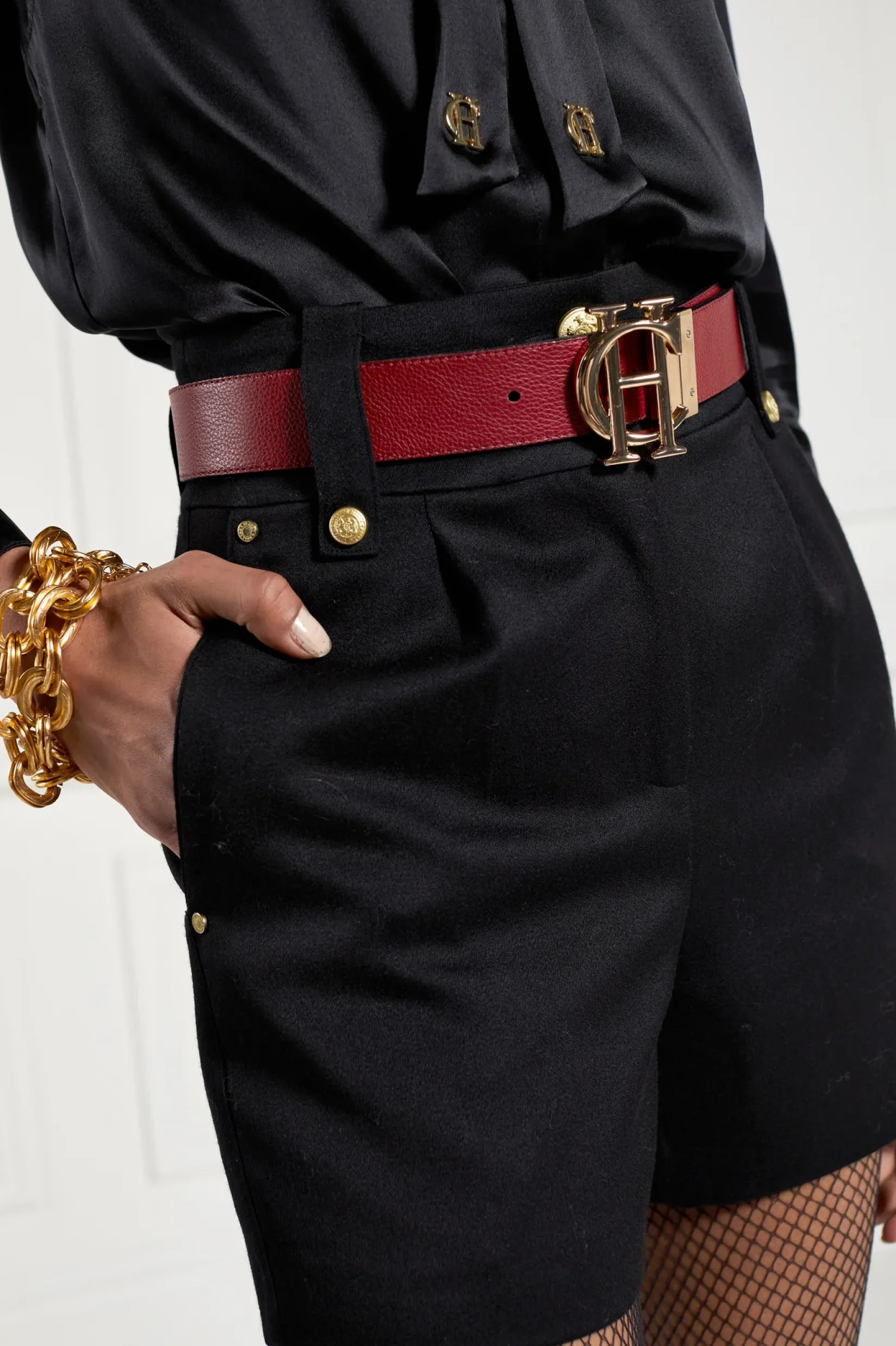 Holland Cooper Belts|Belts-HC Classic Belt Reversible Heritage Red Black Croc