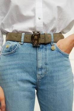 Holland Cooper Belts|Belts-HC Classic Belt Suede Khaki