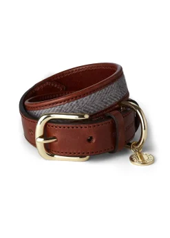 Holland Cooper Dog Collars|Dog Accessories-HC Classic Dog Collar Chestnut & Tweed