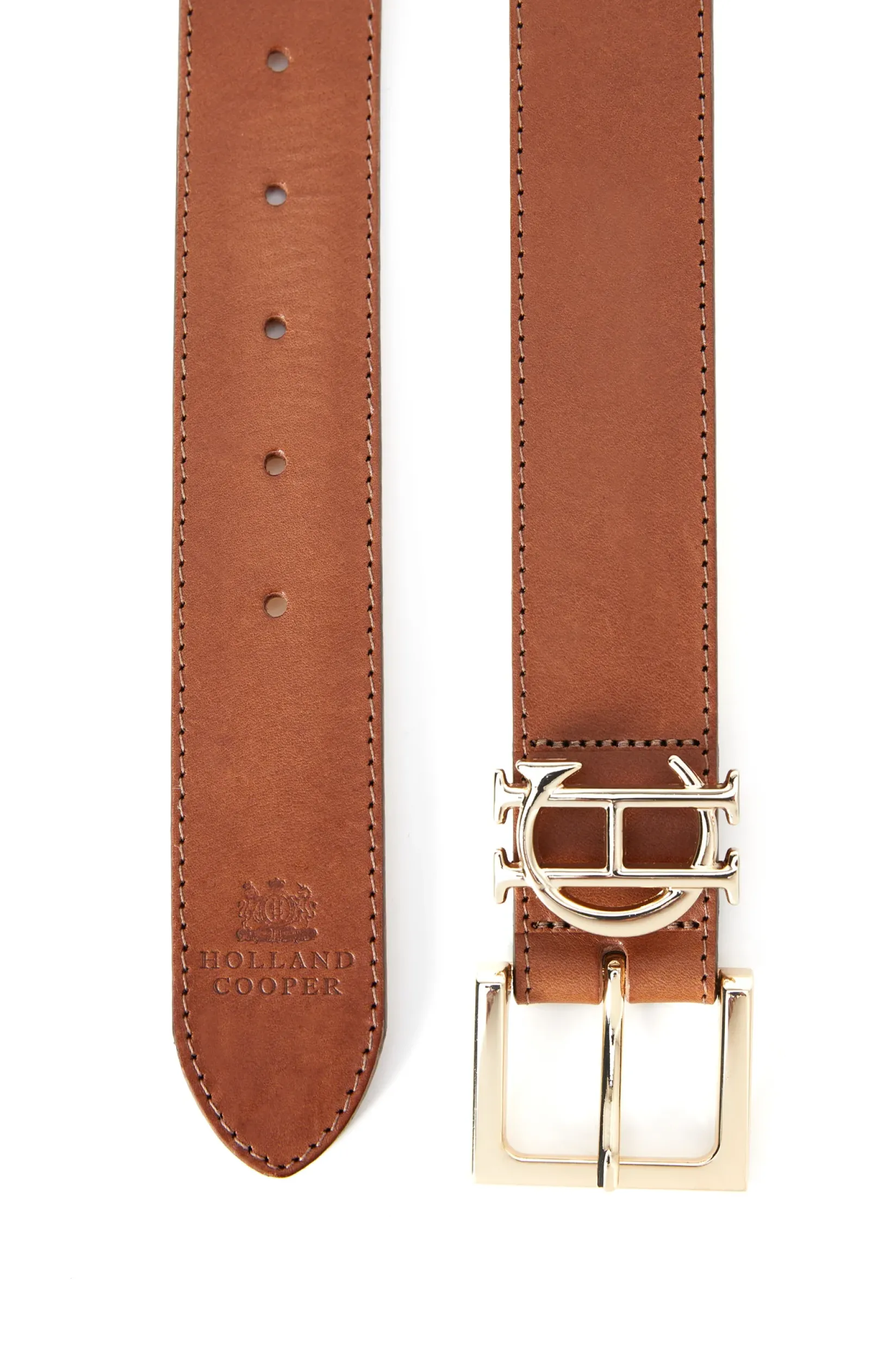 Holland Cooper Belts|Belts-HC Classic Logo Belt Tan
