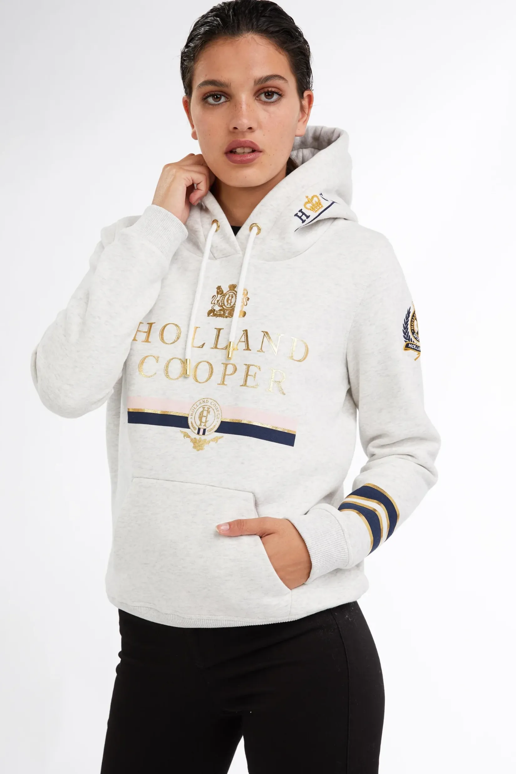 Holland Cooper Hoodies|Equestrian Casualwear-HC Heritage Hoodie Grey