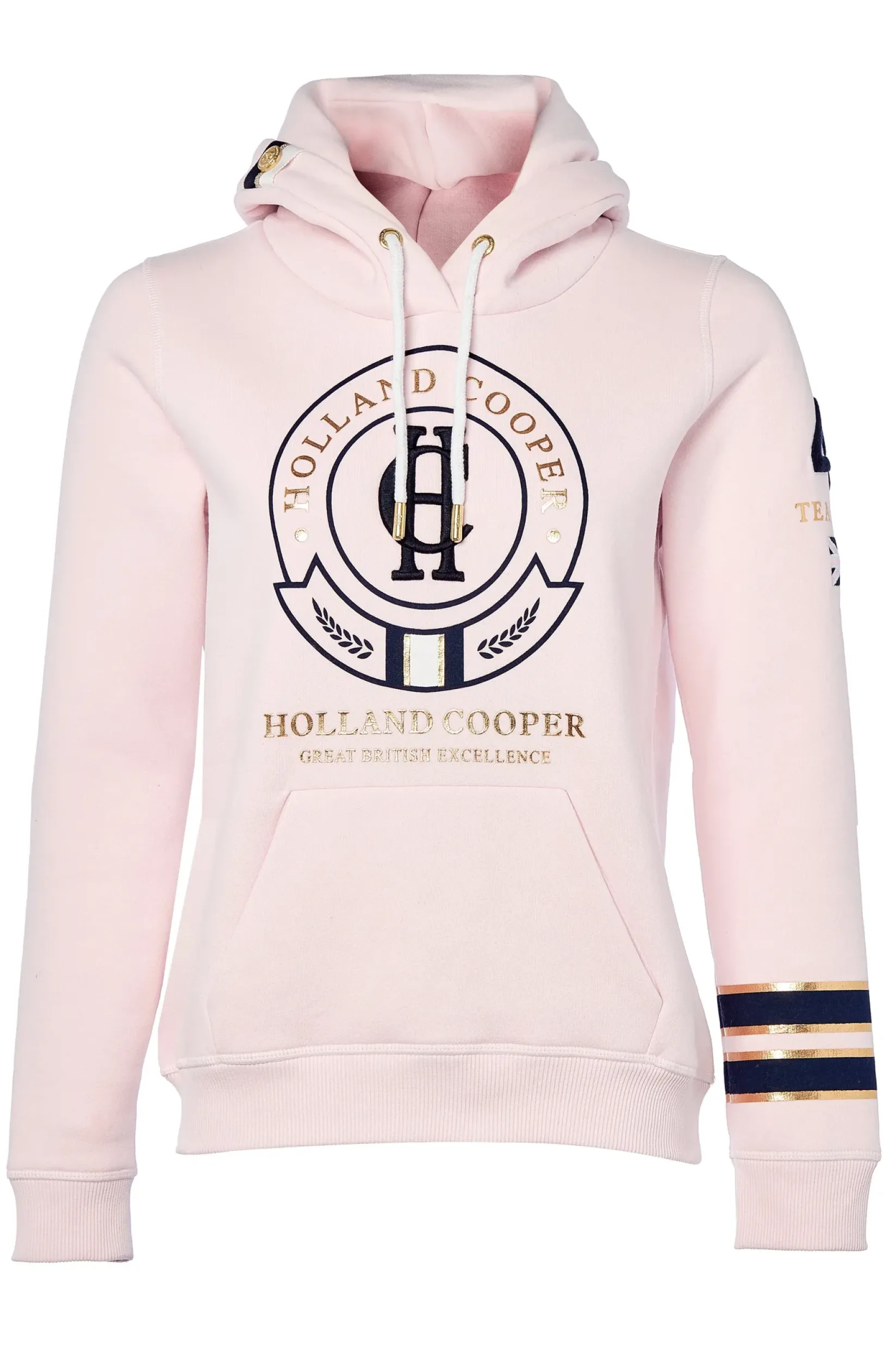 Holland Cooper Hoodies|Equestrian Casualwear-HC Heritage Hoodie Blush Marl