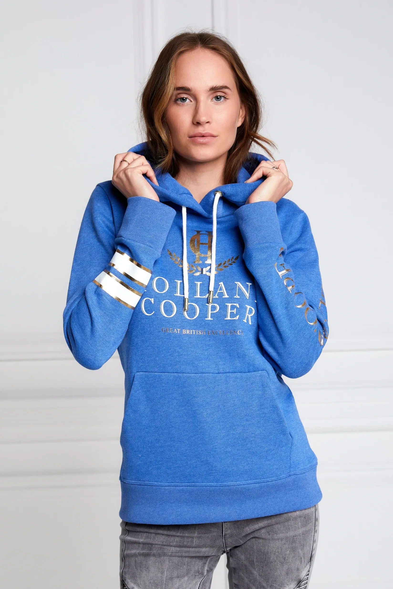 Holland Cooper Hoodies|Equestrian Casualwear-HC Heritage Hoodie Cobalt