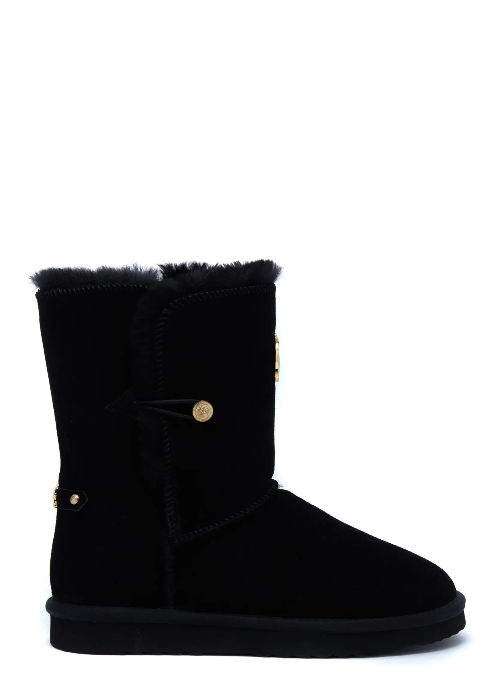 Holland Cooper Shearling Boots|Footwear-HC Shearling Boot Black