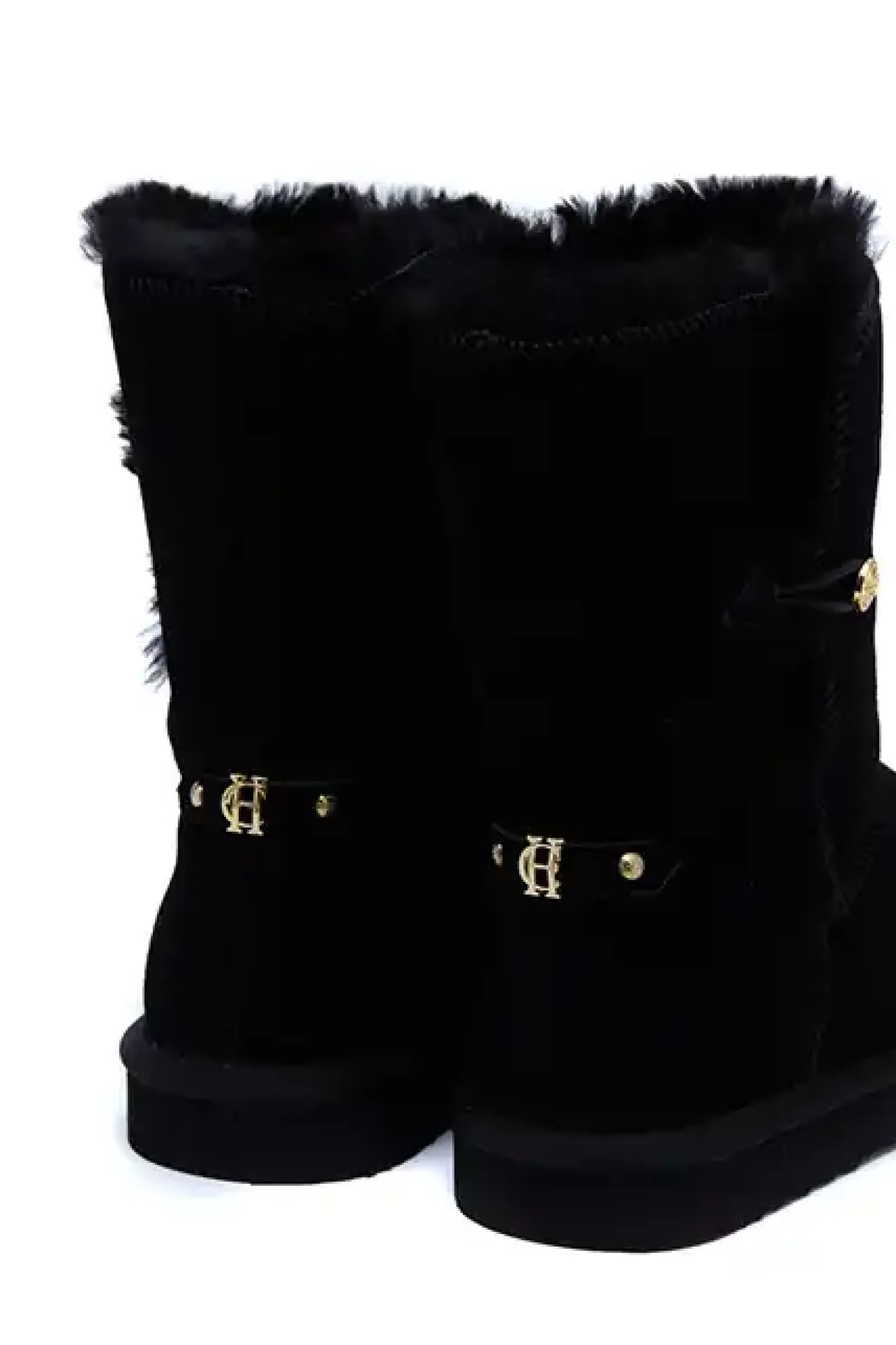 Holland Cooper Shearling Boots|Footwear-HC Shearling Boot Black