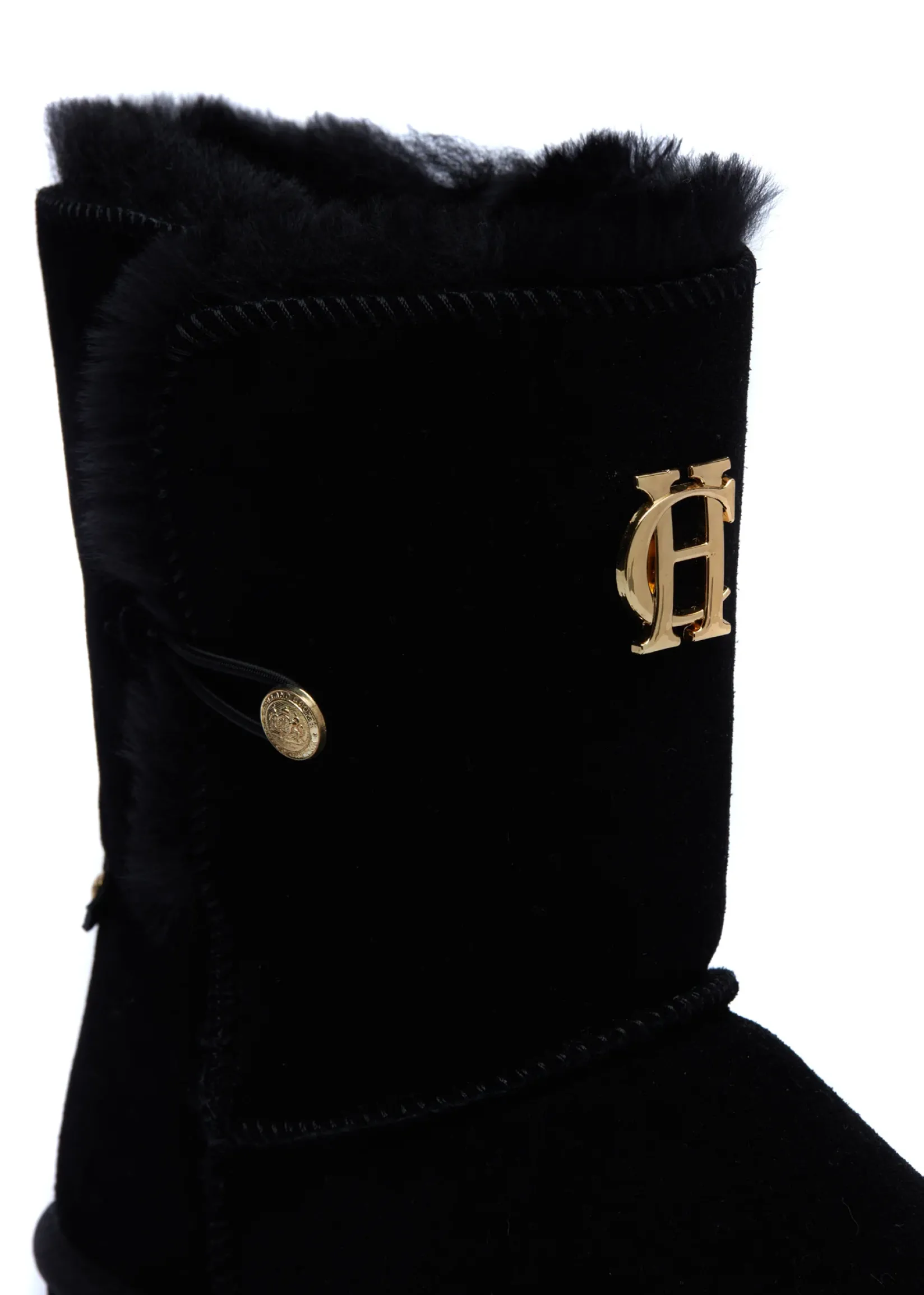 Holland Cooper Shearling Boots|Footwear-HC Shearling Boot Black