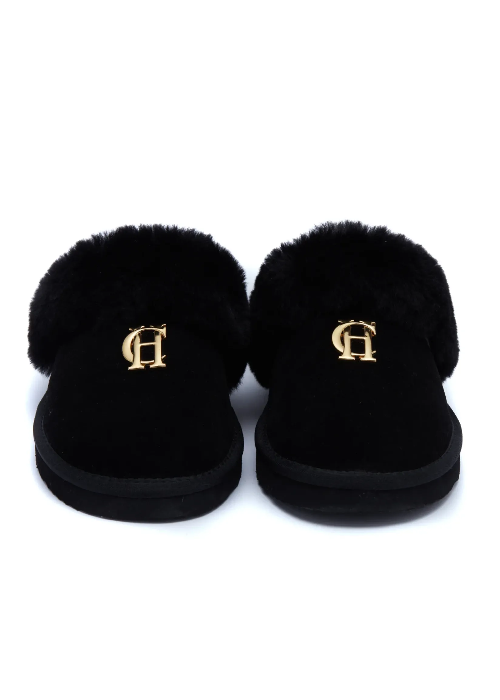 Holland Cooper Shearling Boots|Boots-HC Shearling Slipper Black