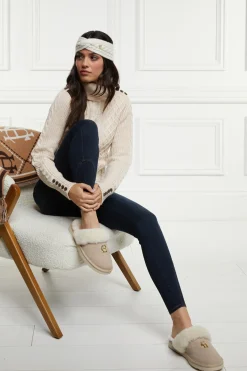 Holland Cooper Slippers|Shearling Boots-HC Shearling Slipper Oyster
