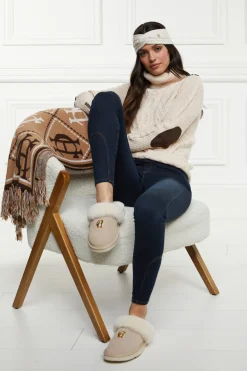 Holland Cooper Slippers|Shearling Boots-HC Shearling Slipper Oyster