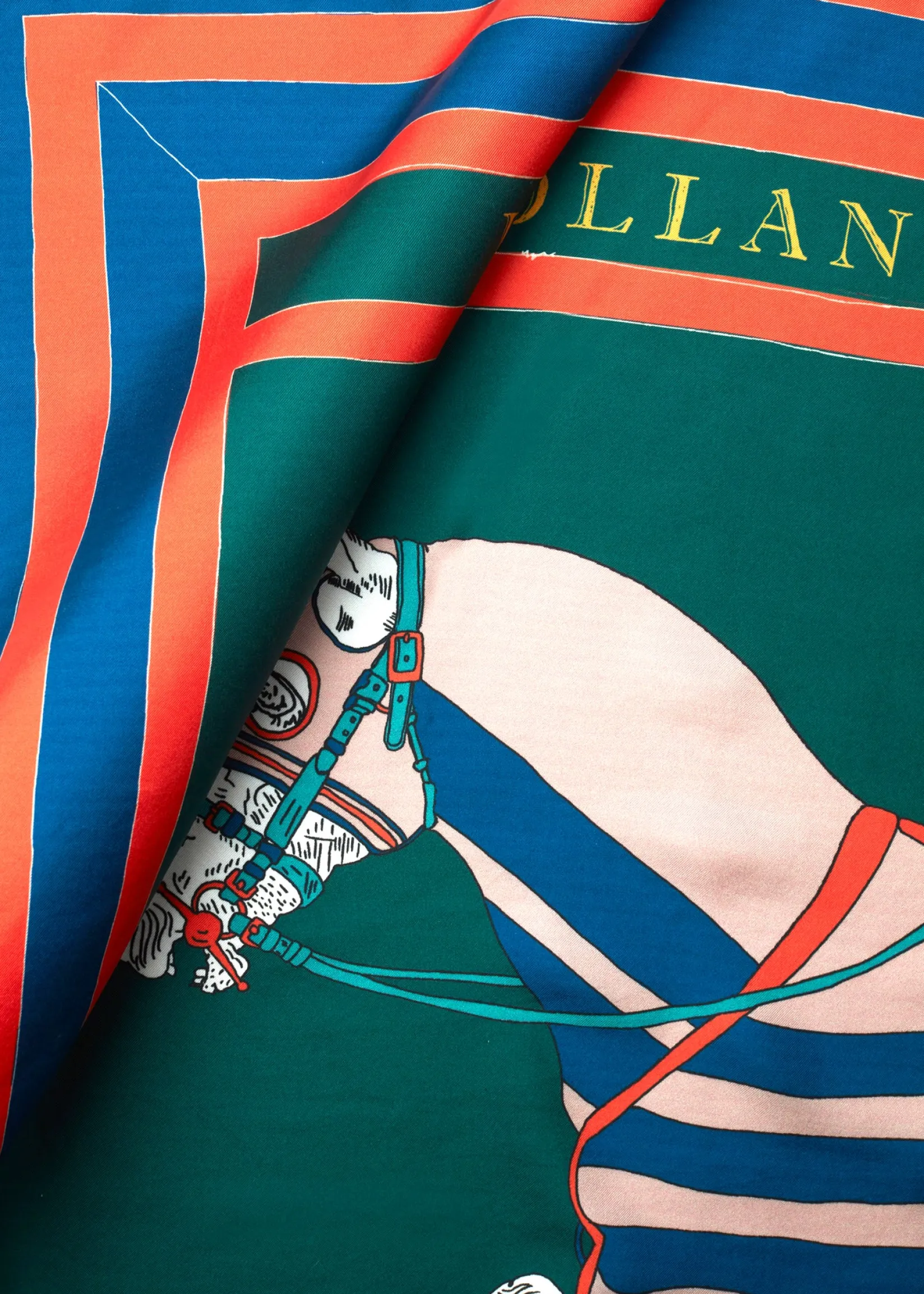 Holland Cooper The Perfect Gesture|Scarves-HC Silk Scarf Horse Flag