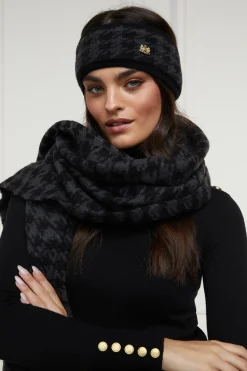Holland Cooper Accessories|Headwear-Heritage Headband Grey Houndstooth
