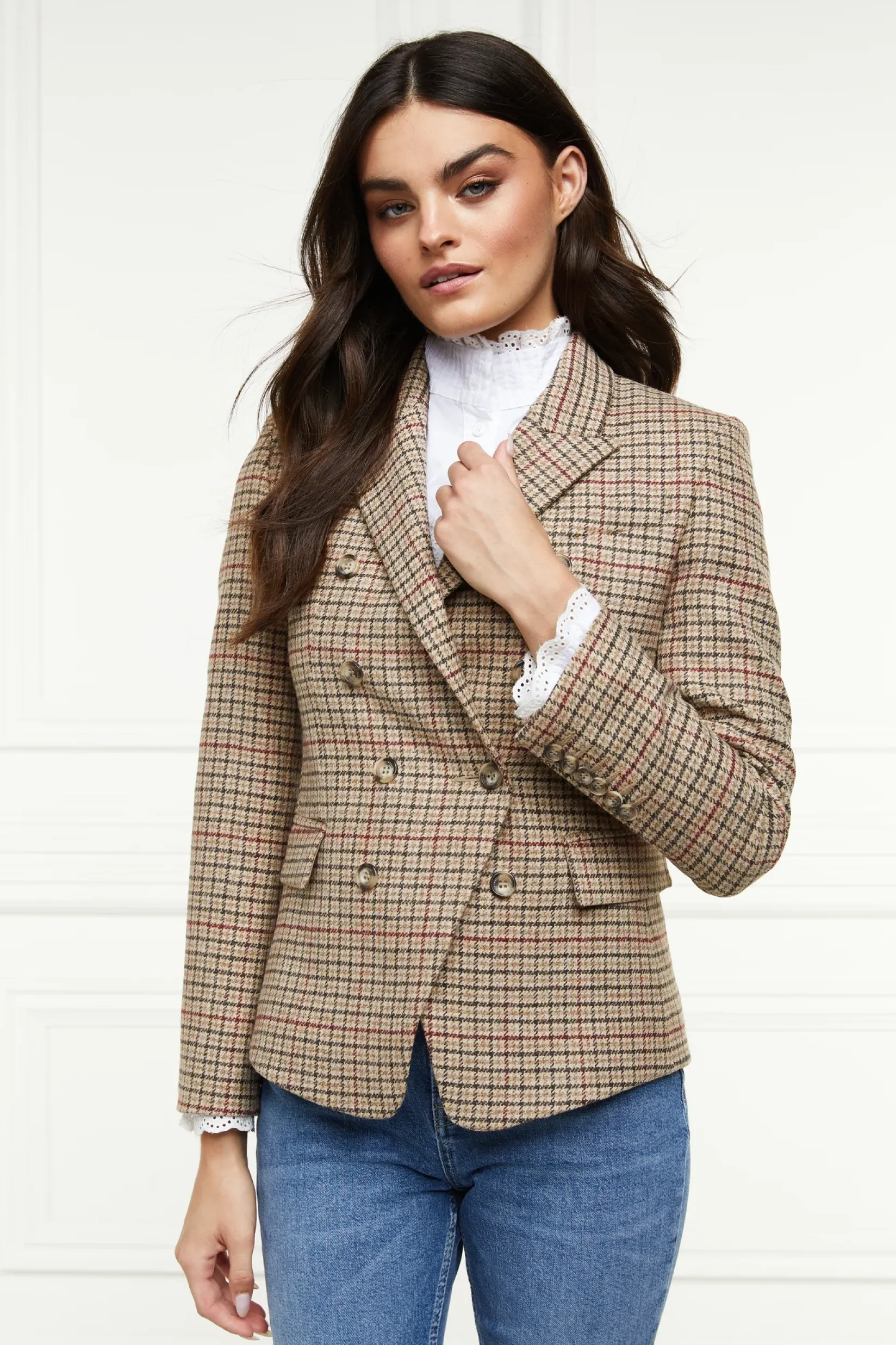 Holland Cooper Blazers|Jackets-Heritage Knightsbridge Blazer Charlton Tweed Horn Button