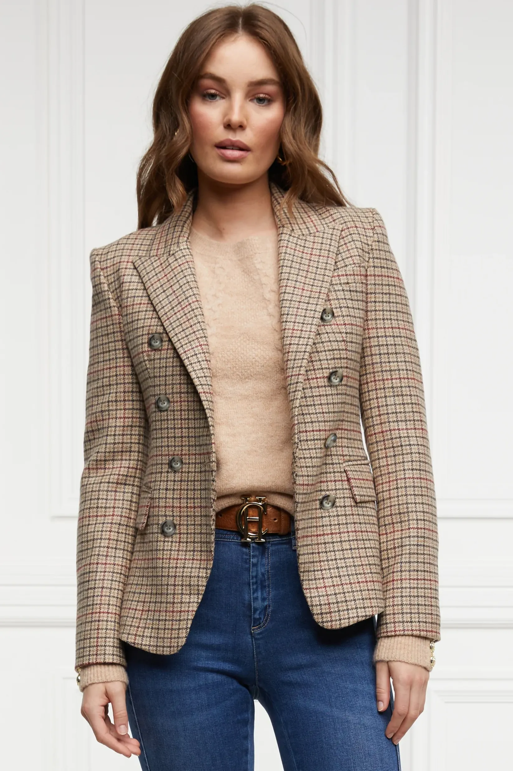 Holland Cooper Blazers|Jackets-Heritage Knightsbridge Blazer Charlton Tweed Horn Button