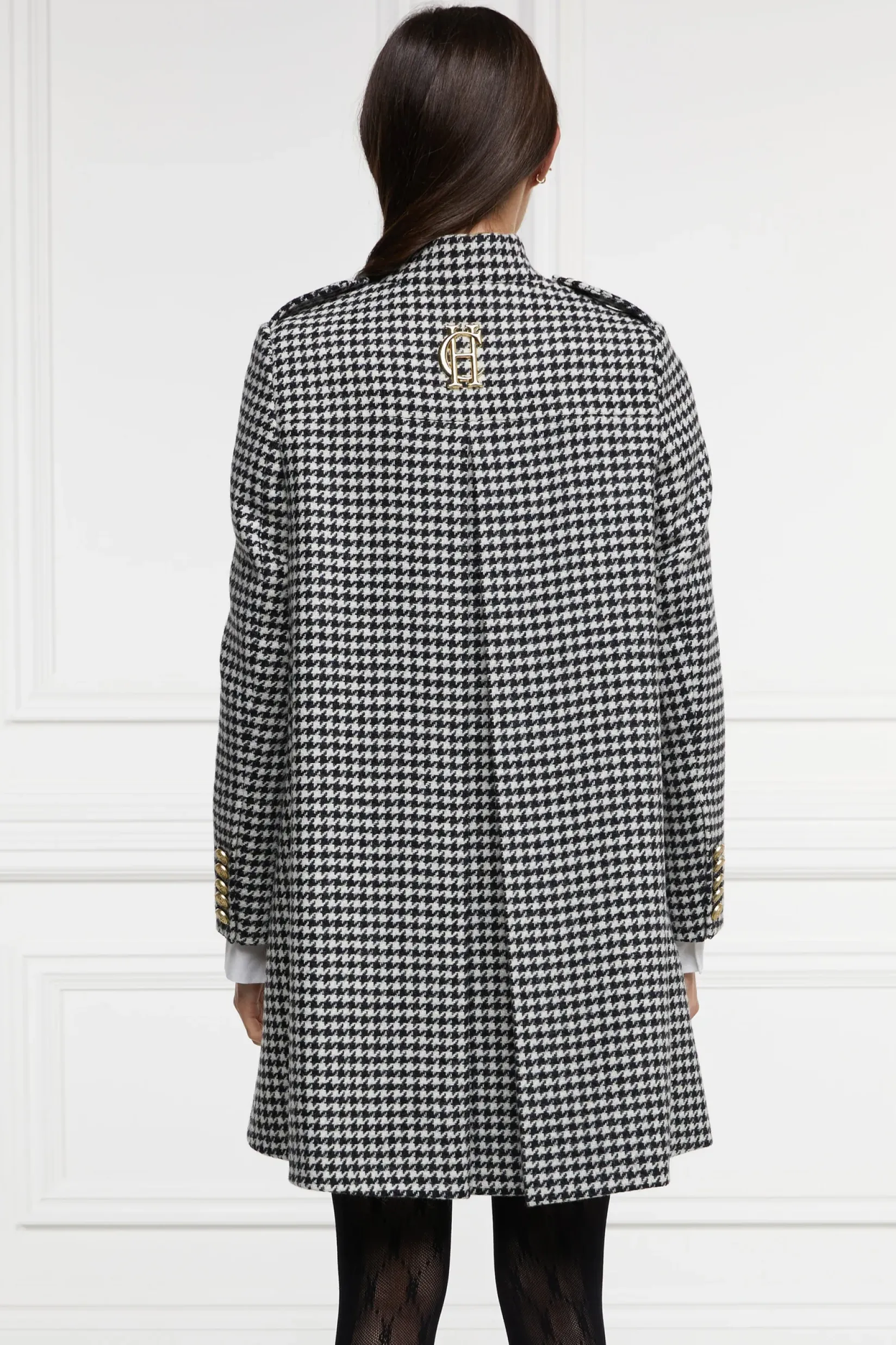 Holland Cooper Capes|Coats-Highbury Cape Coat Houndstooth