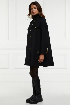 Holland Cooper Capes|Coats-Highbury Cape Coat Black Twill