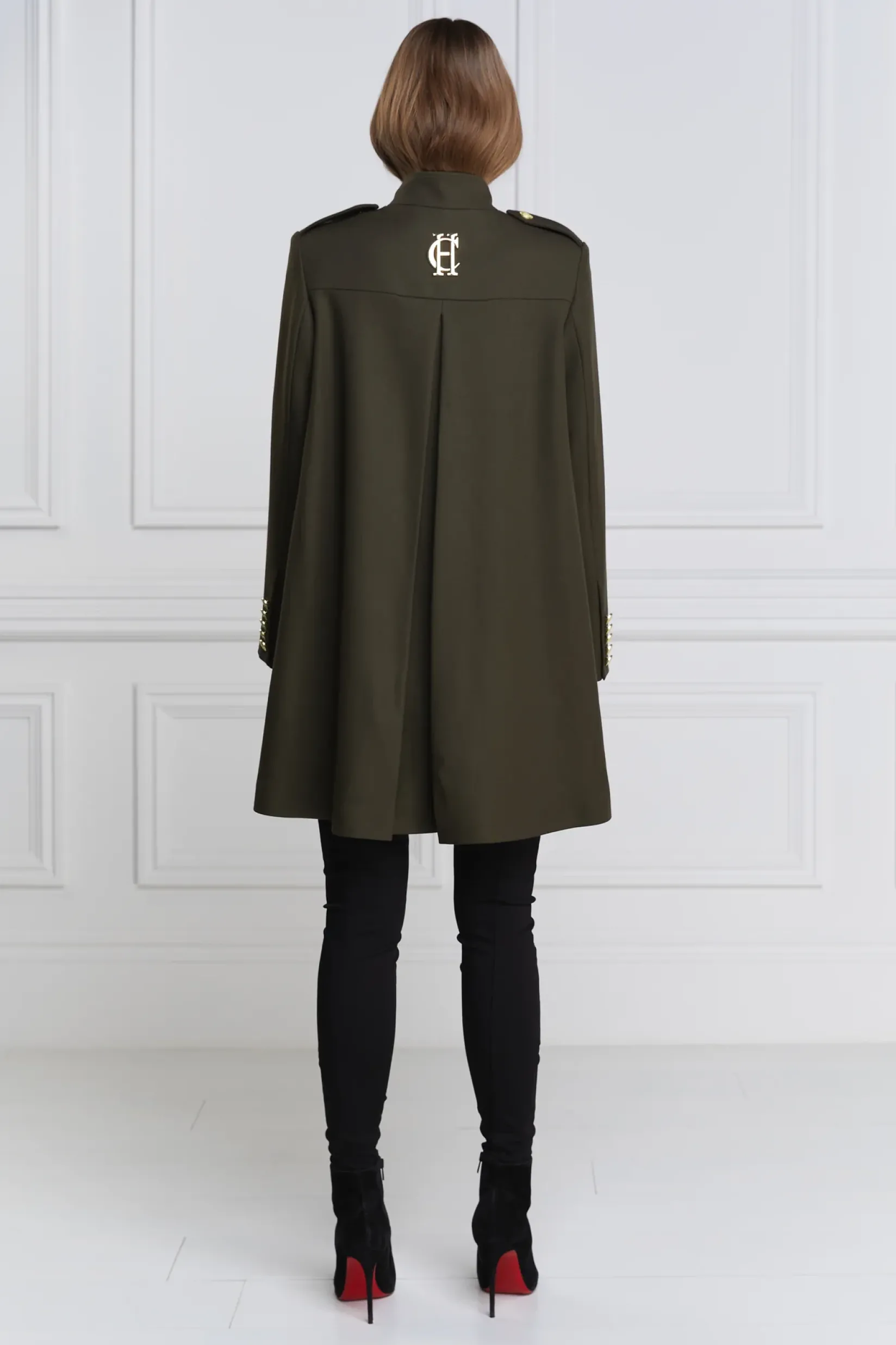 Holland Cooper Capes|Coats-Highbury Cape Coat Khaki Barathea
