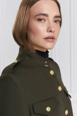 Holland Cooper Capes|Coats-Highbury Cape Coat Khaki Barathea