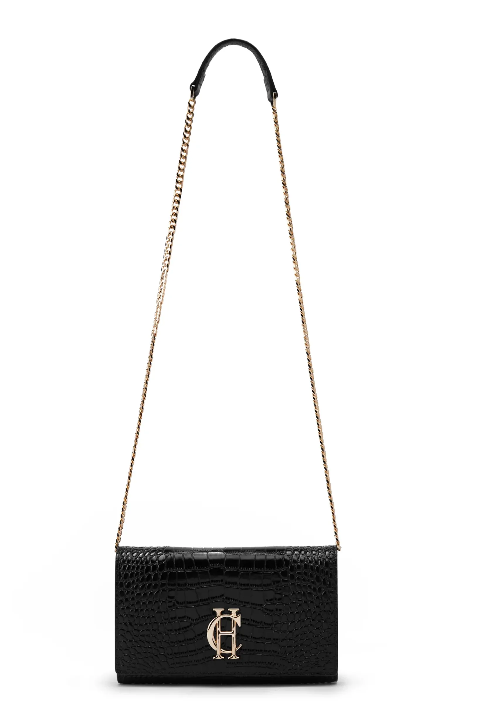Holland Cooper Gifts For Her|Clutch Bags-Highbury Clutch Bag Black Gold