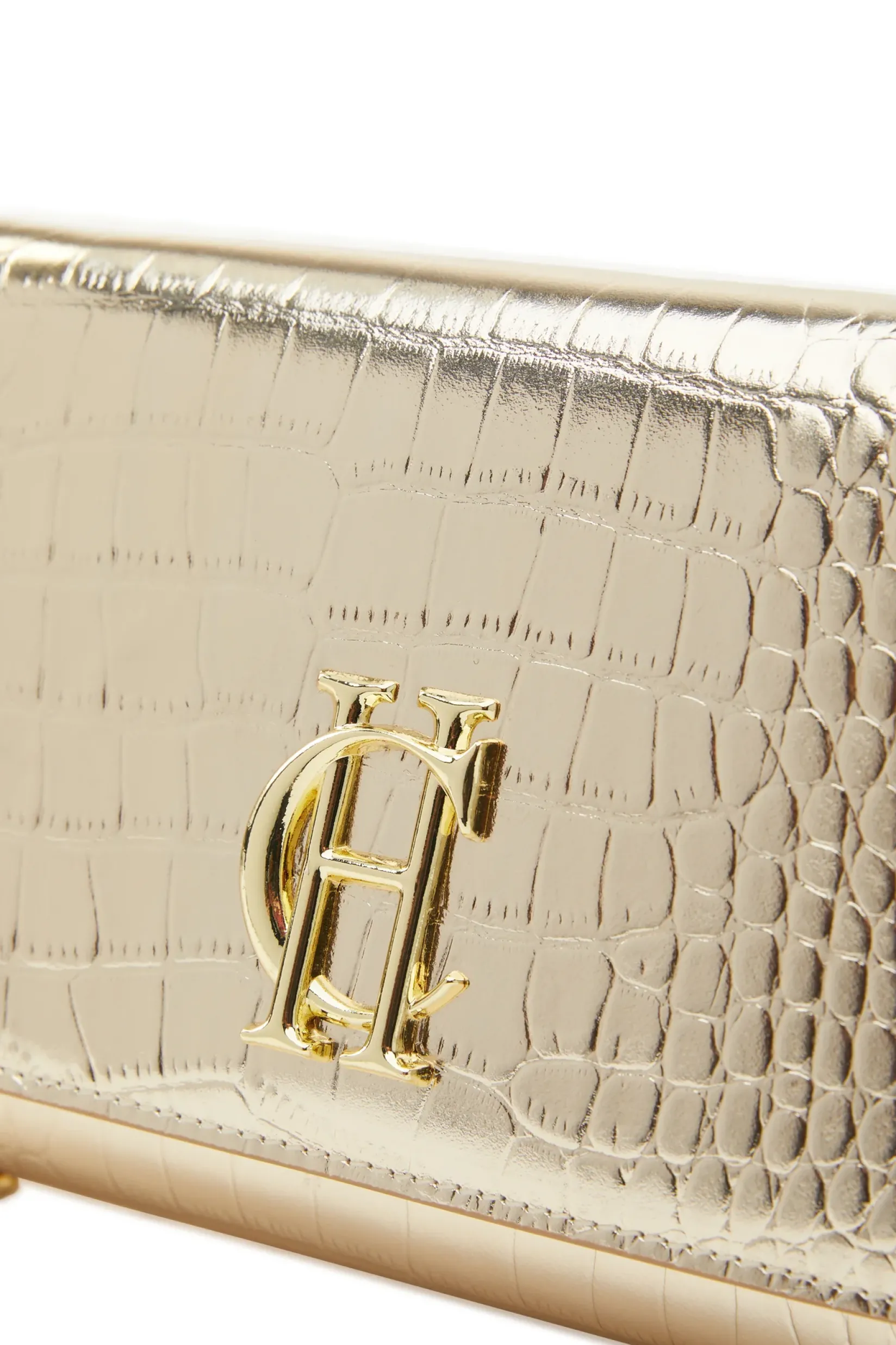 Holland Cooper Clutch Bags|Bags-Highbury Clutch Bag Gold Croc