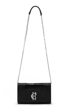 Holland Cooper Clutch Bags|Accessories-Highbury Clutch Bag Black Silver