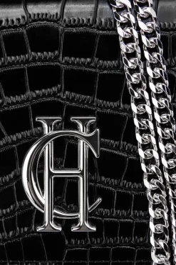 Holland Cooper Clutch Bags|Accessories-Highbury Clutch Bag Black Silver