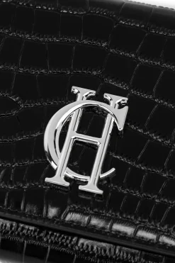 Holland Cooper Clutch Bags|Accessories-Highbury Clutch Bag Black Silver