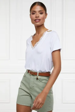 Holland Cooper Shorts|Shop By Product-High Rise Denim Short Sage