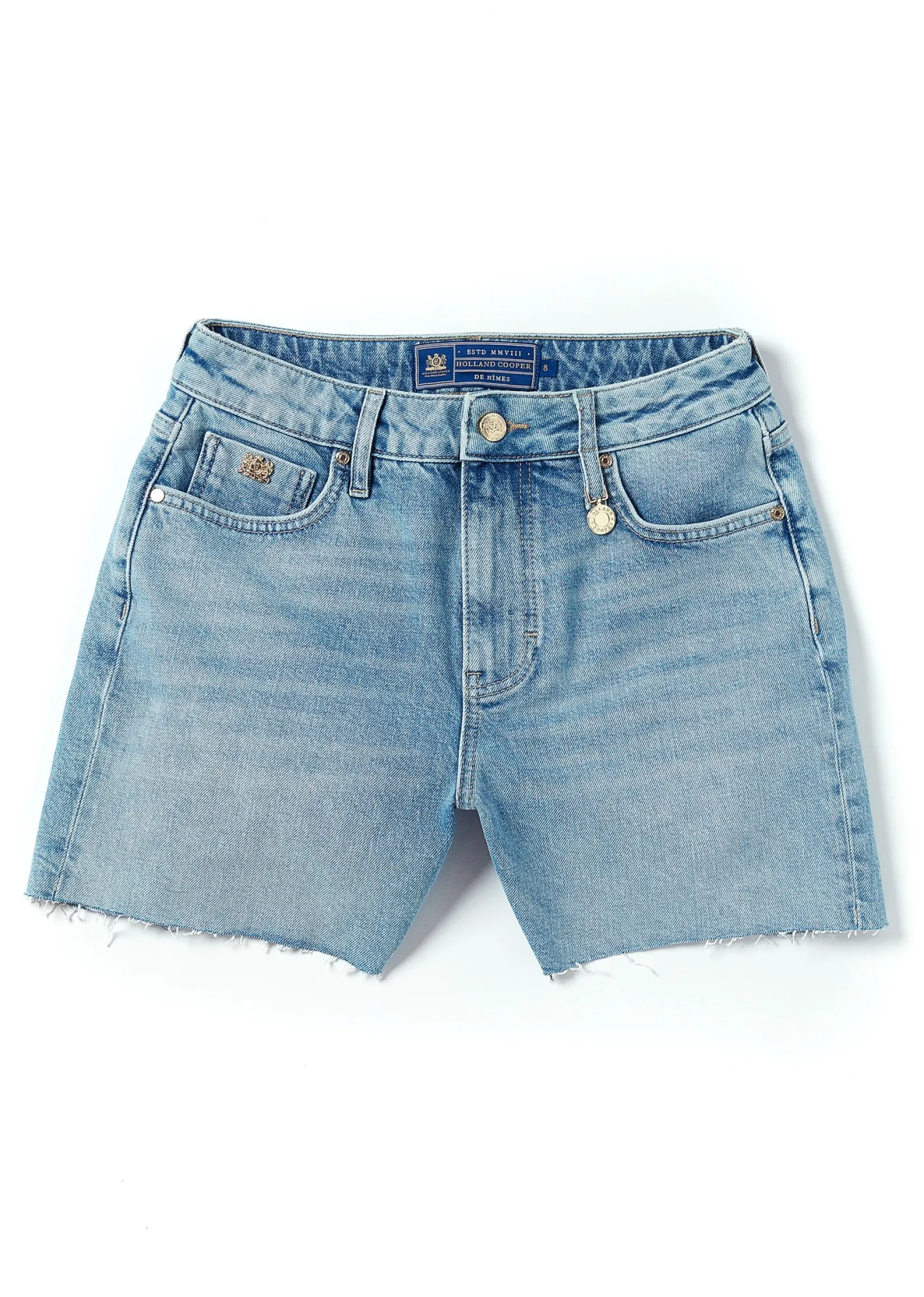 Holland Cooper Shorts-High Rise Denim Short Vintage Indigo