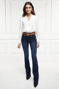 Holland Cooper Gifts For Her|Jeans-High Rise Flared Jean Deep Indigo