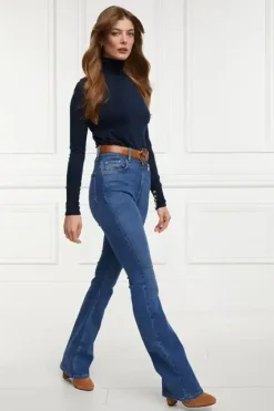 Holland Cooper Jeans|Wardrobe Staples-High Rise Flared Jean Denim