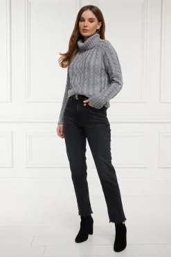 Holland Cooper Jeans|Wardrobe Staples-High Rise Slim Jean Washed Black