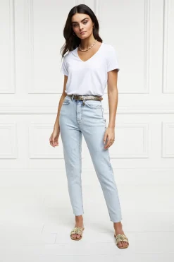Holland Cooper Jeans|Jade's Top Picks-High Rise Slim Jean Light Stone Wash