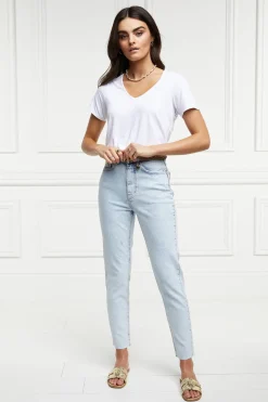Holland Cooper Jeans|Jade's Top Picks-High Rise Slim Jean Light Stone Wash
