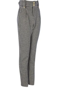 Holland Cooper Trousers-High Waisted Peg Trouser Houndstooth