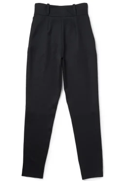 Holland Cooper Trousers-High Waisted Peg Trouser Black Barathea Silver