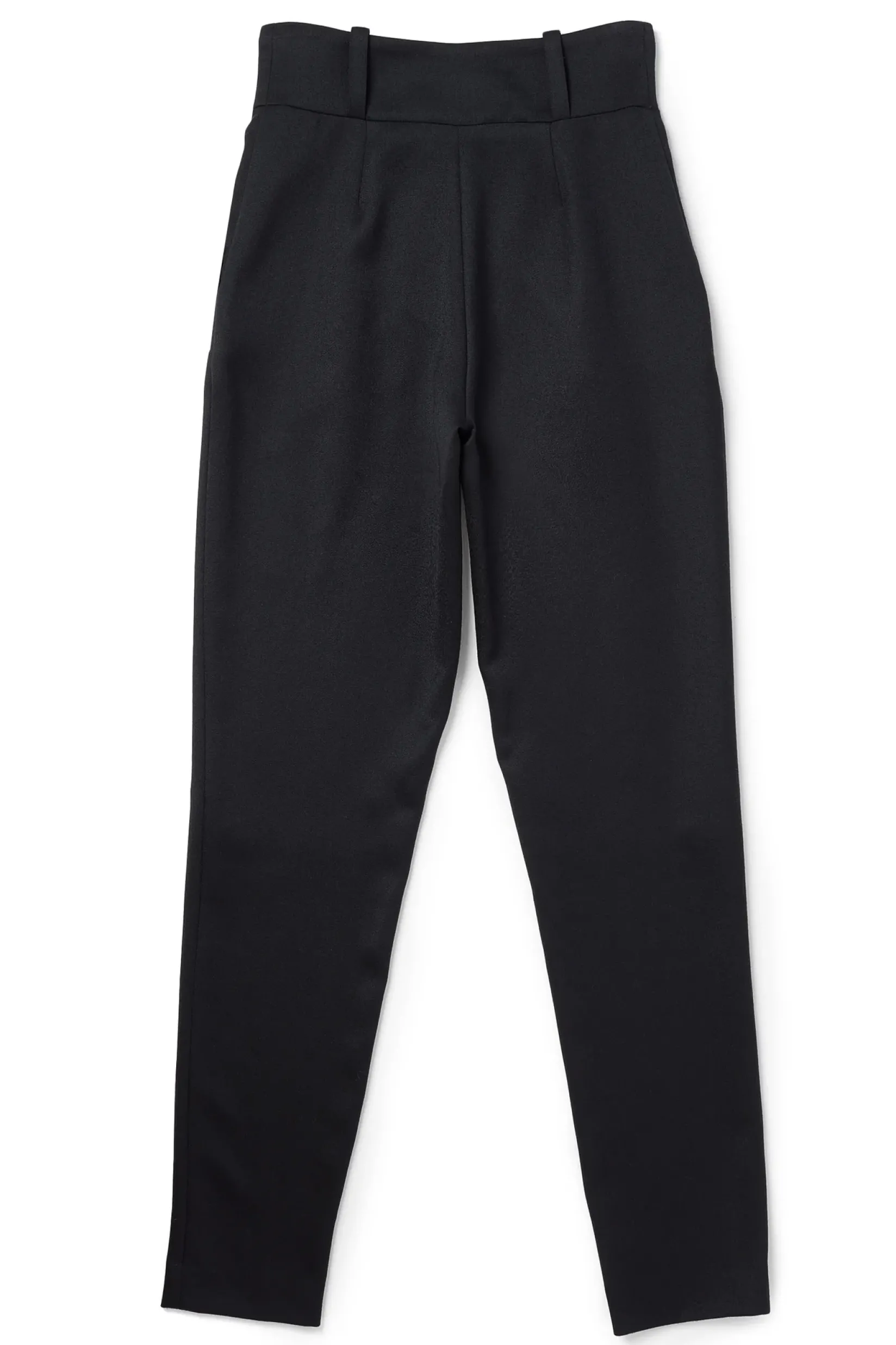 Holland Cooper Trousers-High Waisted Peg Trouser Black Barathea Silver